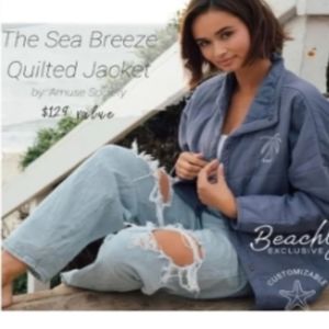 🌜 AMUSE SOCIETY The Sea Breeze Quilted Jacket Indigo womens size small / medium